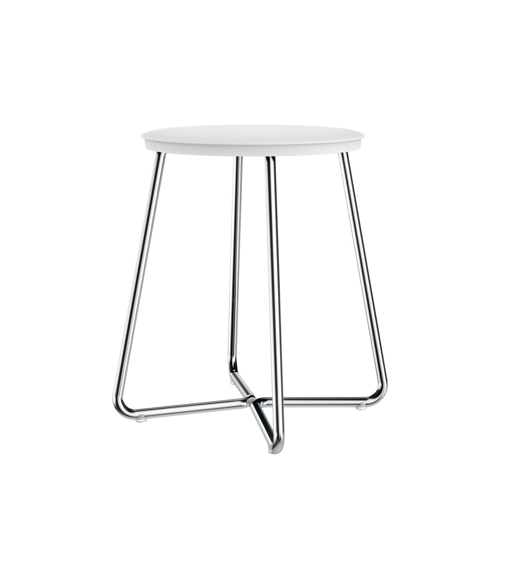 Tabouret Working Cosmic chrome-blanc mat hauteur 39,6 cm