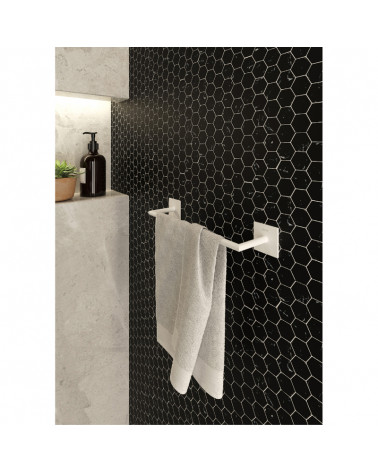 Porte-serviette Stick Bath + by Cosmic blanc mat longueur 30 cm