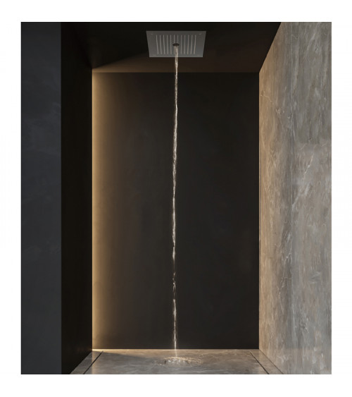 Pomme de douche à encastrer avec cascade centrale Mate Hotbath 38x38 cm