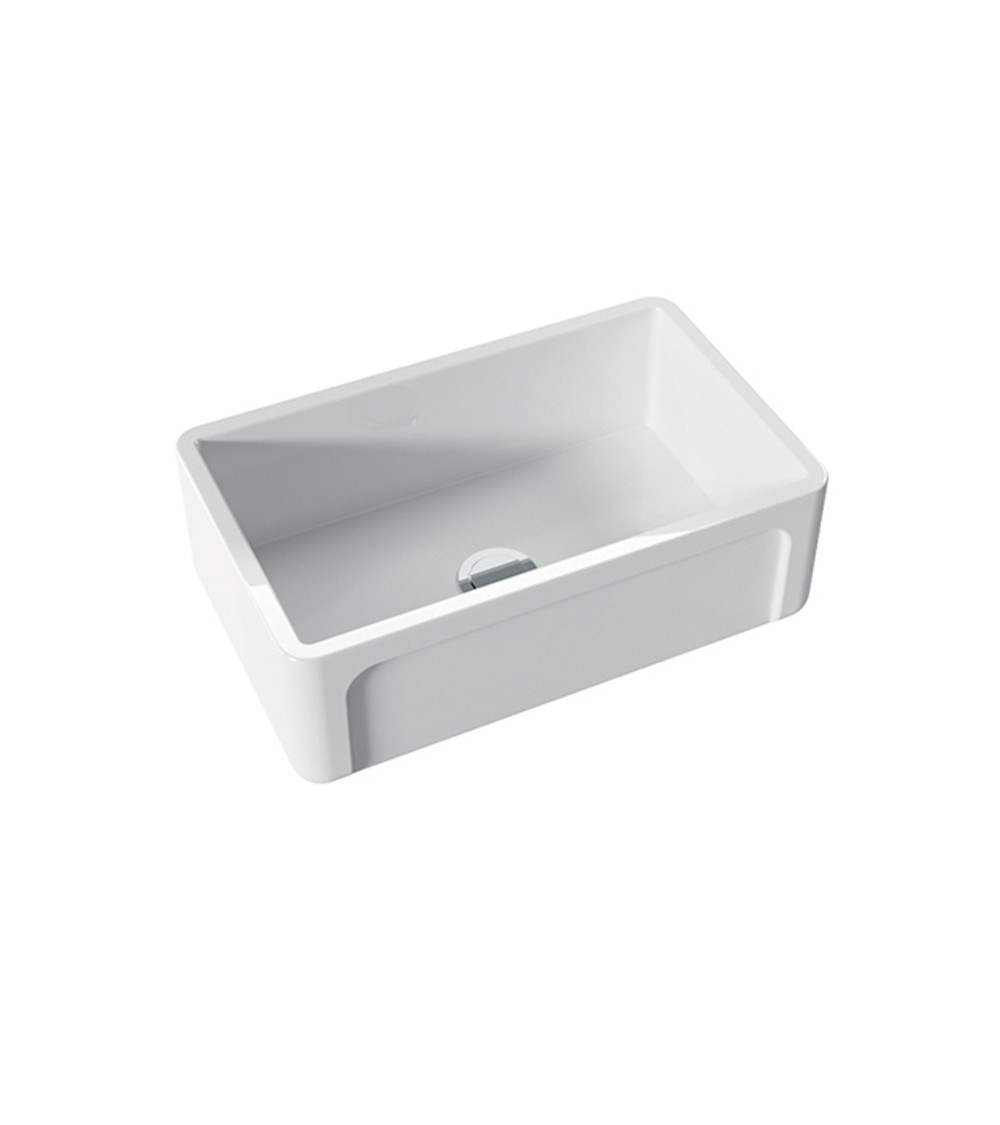 Evier céramique Yorkshire Cristina Ondyna 1 bac 760 x 470 x 254 mm blanc