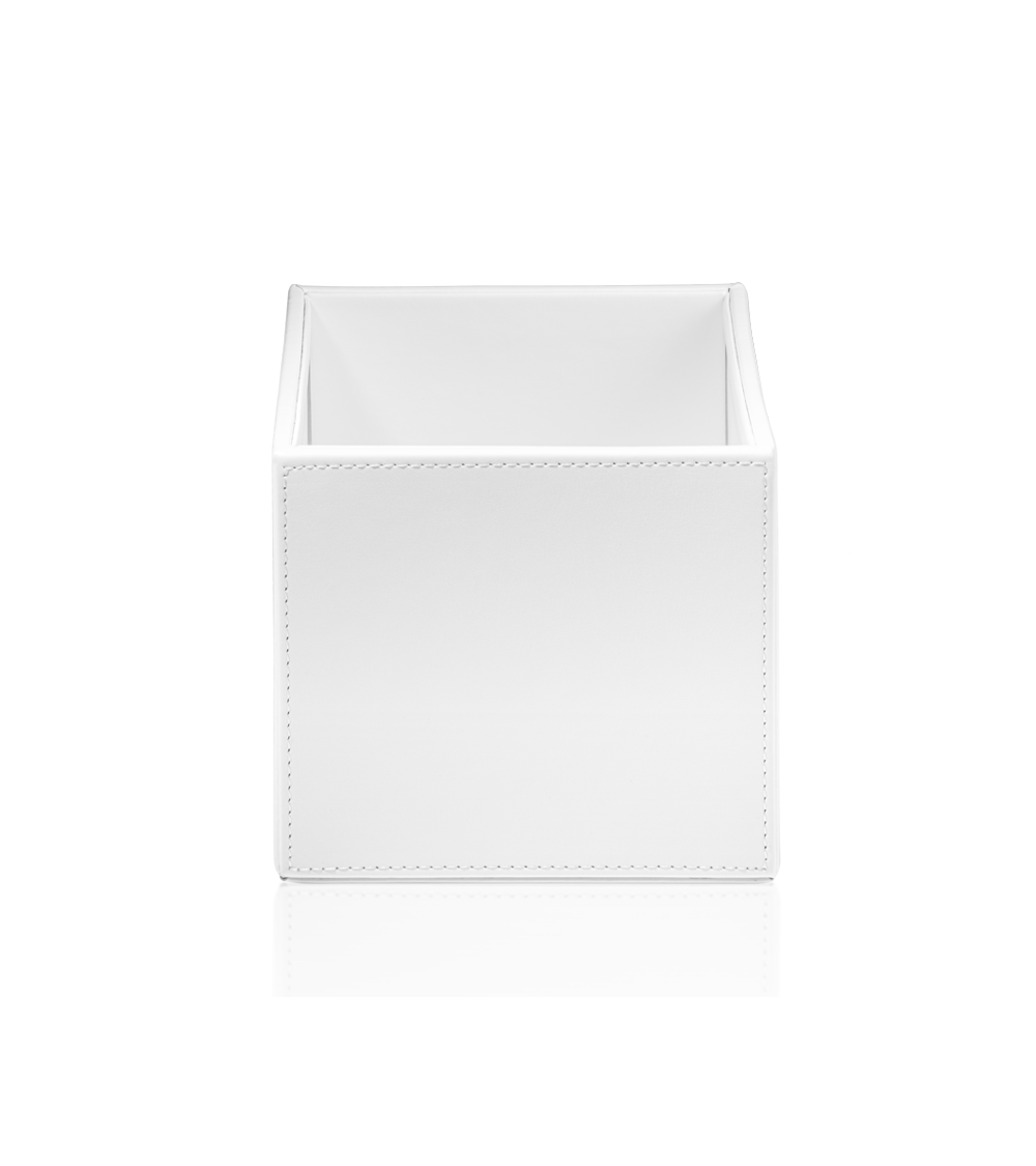 Petite boîte sans couvercle BOD1 Brownie Decor Walther cuir synthétique blanc
