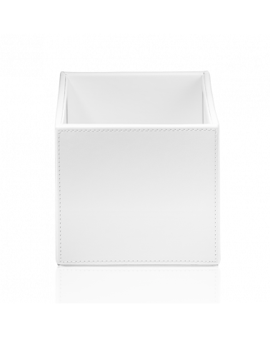 Petite boîte sans couvercle BOD1 Brownie Decor Walther cuir synthétique blanc