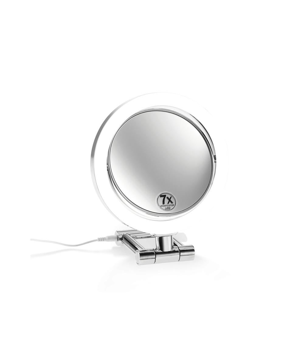 Miroir grossissant 3x/7x cosmétique avec éclairage LED  BS 11 Decor Walther chromé