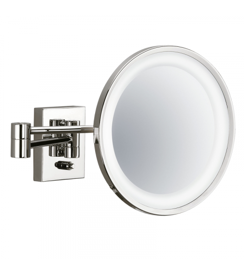 Miroir grossissant 3x cosmétique avec éclairage LED BS 40 PL Decor Walther nickel poli