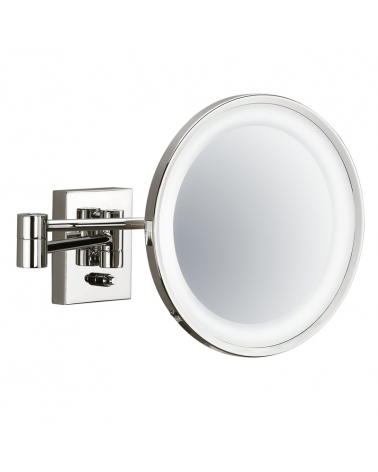 Miroir grossissant 3x cosmétique avec éclairage LED BS 40 PL Decor Walther nickel poli