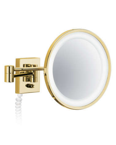 Miroir grossissant 3x cosmétique avec éclairage LED BS 40 PL Decor Walther or