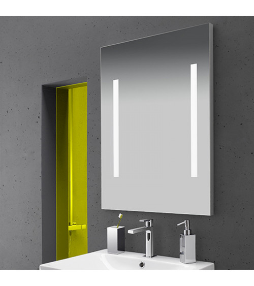 Miroir leds 2 bandes sablées verticales Cristina Ondyna 100 x 60 cm