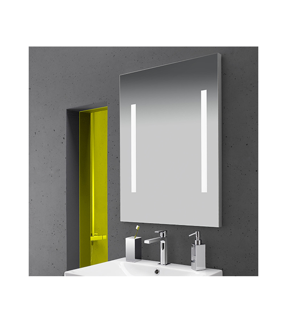 Miroir leds 2 bandes sablées verticales Cristina Ondyna 100 x 60 cm