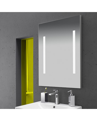 Miroir leds 2 bandes sablées verticales Cristina Ondyna 100 x 60 cm