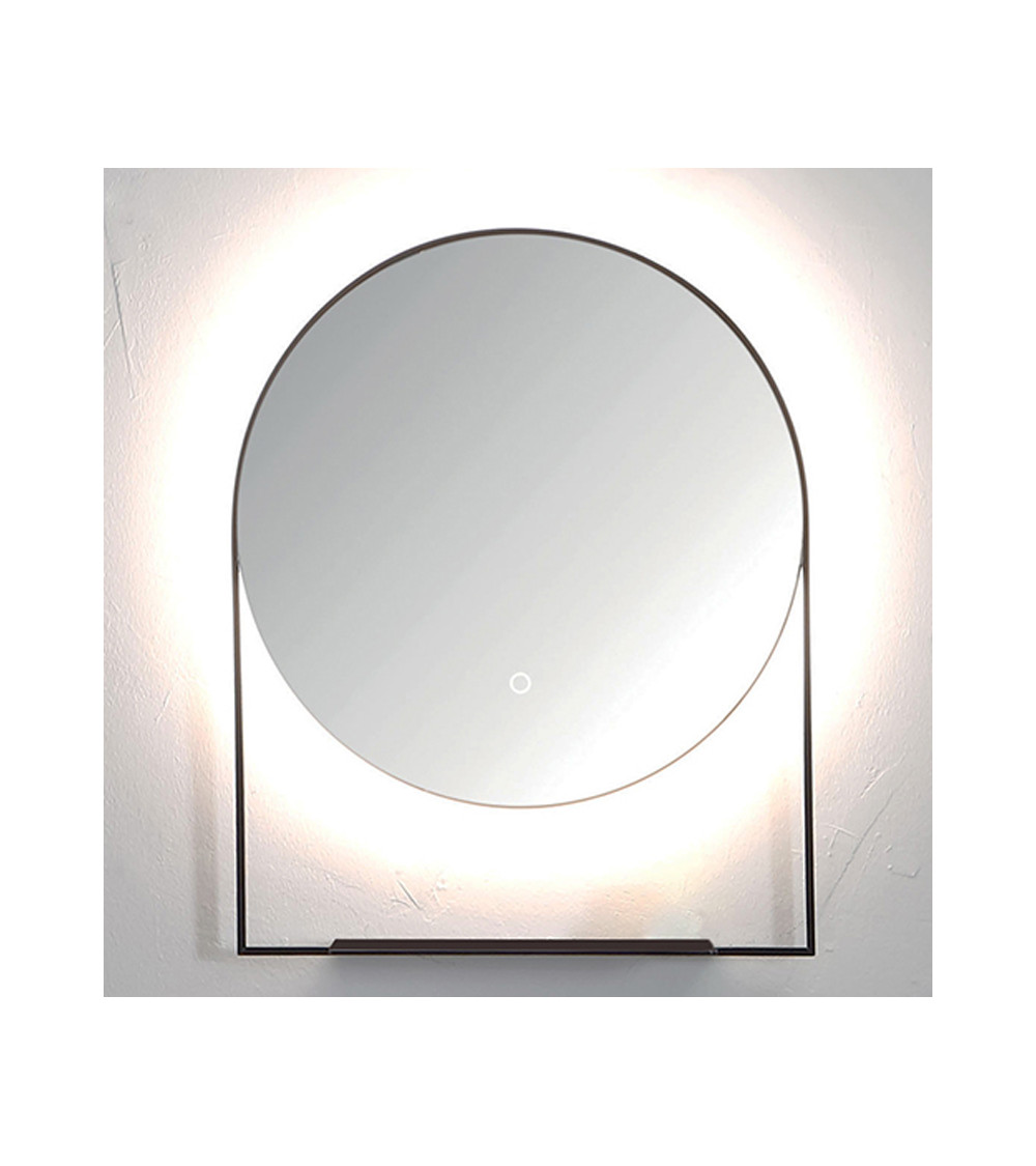 Miroir rond avec tablette black touch sensor On/Off Cristina Ondyna diamètre 60 cm
