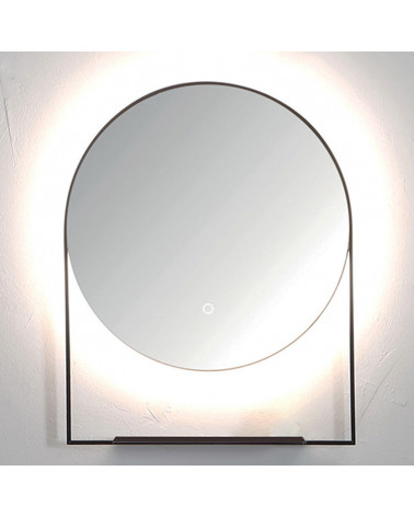 Miroir rond avec tablette black touch sensor On/Off Cristina Ondyna diamètre 60 cm