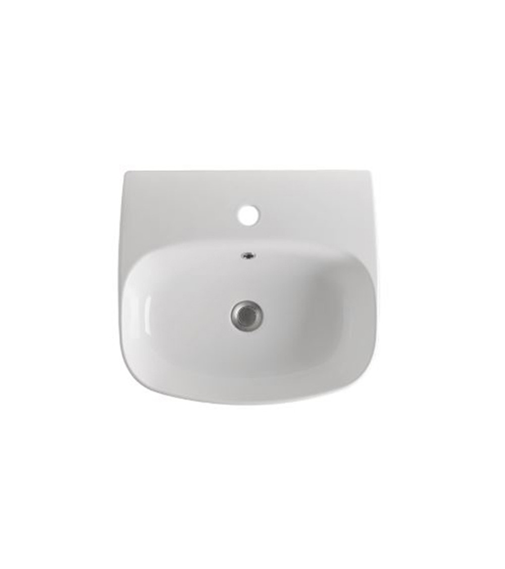 Lavabo suspendu Nolita Cristina Ondyna avec plage blanc brillant 50 x 45 cm