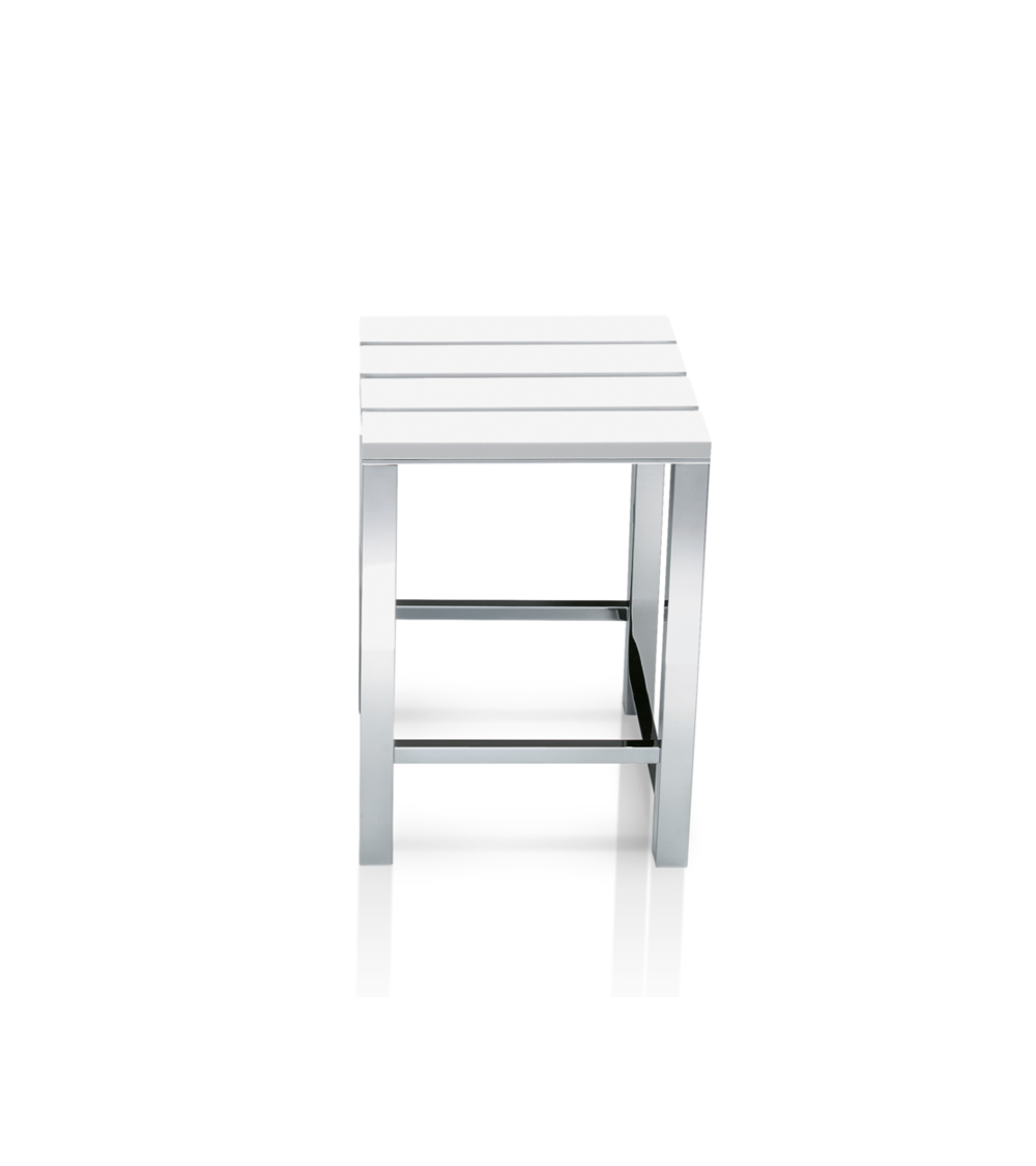 Tabouret DW 68 Decor Walther chromé / bois blanc poli