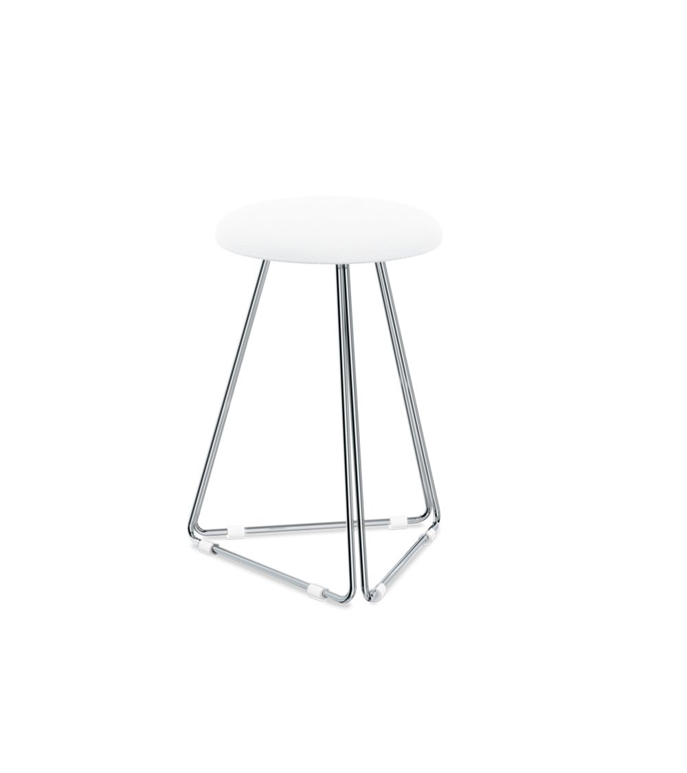 Tabouret DW 71 Decor Walther chromé / blanc