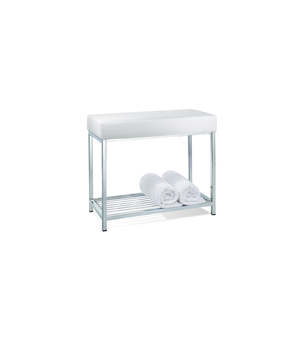 Banc avec étagère DW 77 Decor Walther chromé / siège blanc