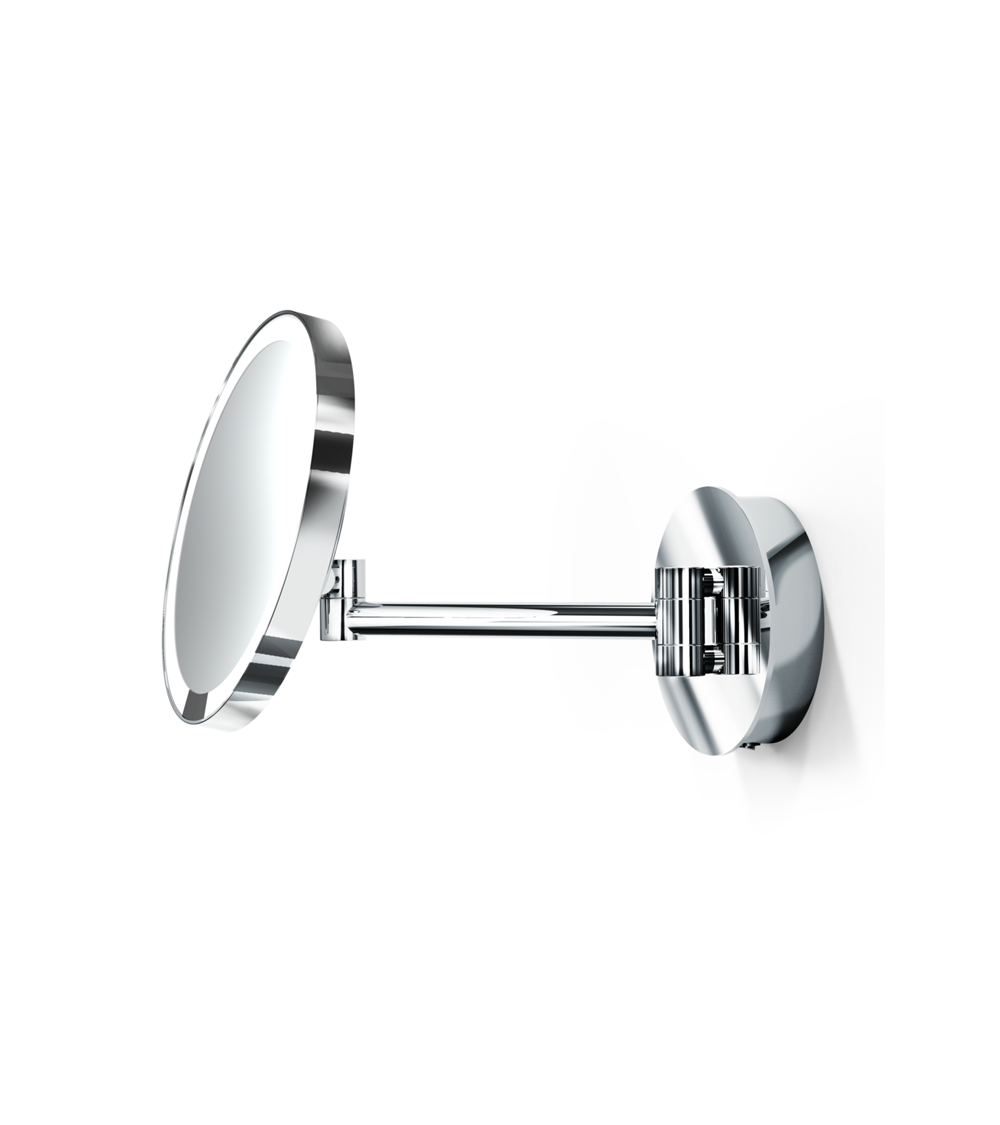 Miroir cosmétique Just Look WD LED avec éclairage fixation murale grossissement 5x rechargeable Decor Walther chromé