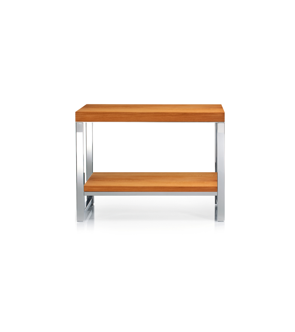 Banc avec table Wood SMB Decor Walther acier poli / hêtre graissé