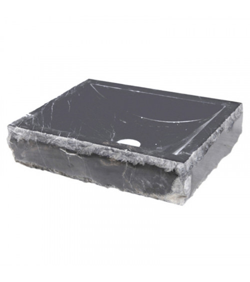 Vasque en pierre rectangulaire Cristina Ondyna noir 40/45/10 cm