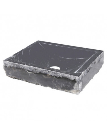 Vasque en pierre rectangulaire Cristina Ondyna noir 40/45/10 cm