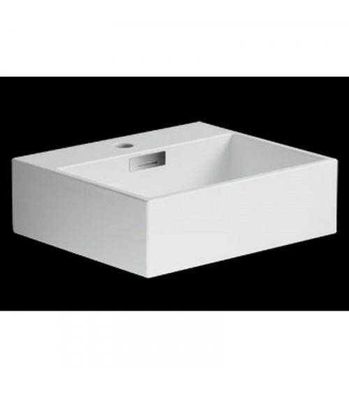 Lavabo céramique Quarelo Cristina Ondyna sans perçage robinet 42 x 36 x 13 cm blanc