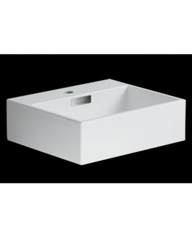 Lavabo céramique Quarelo Cristina Ondyna sans perçage robinet 42 x 36 x 13 cm blanc