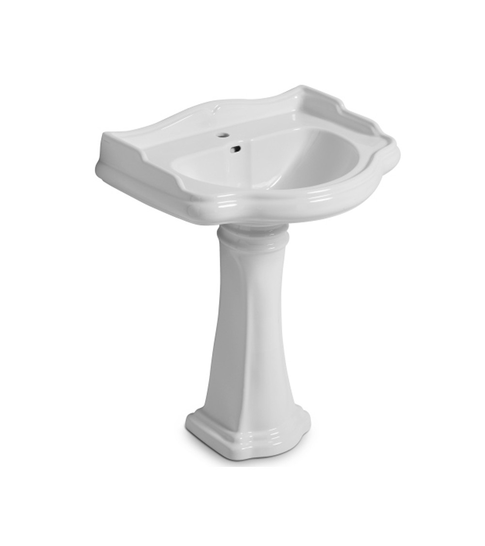 Colonne céramique pour lavabo retro Chambord Cristina Ondyna hauteur 64 cm