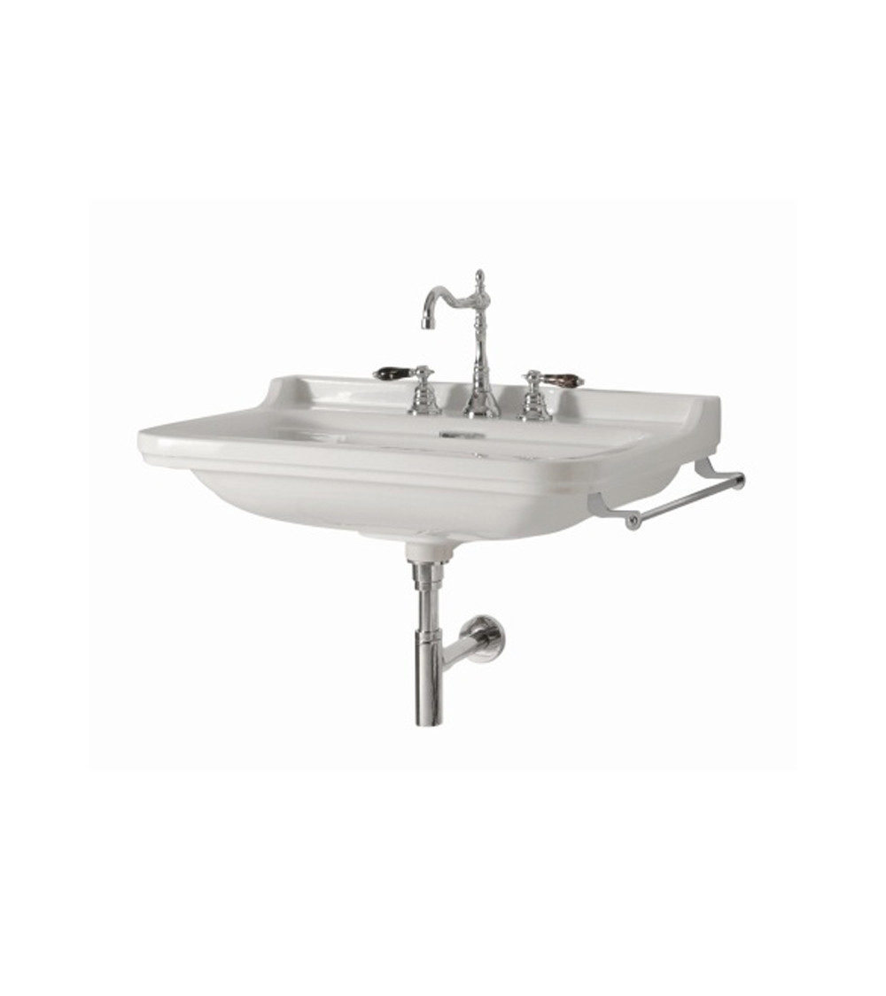 Lavabo céramique Waldorf Cristina Ondyna à suspendre ou sur pieds laiton 100-55 cm