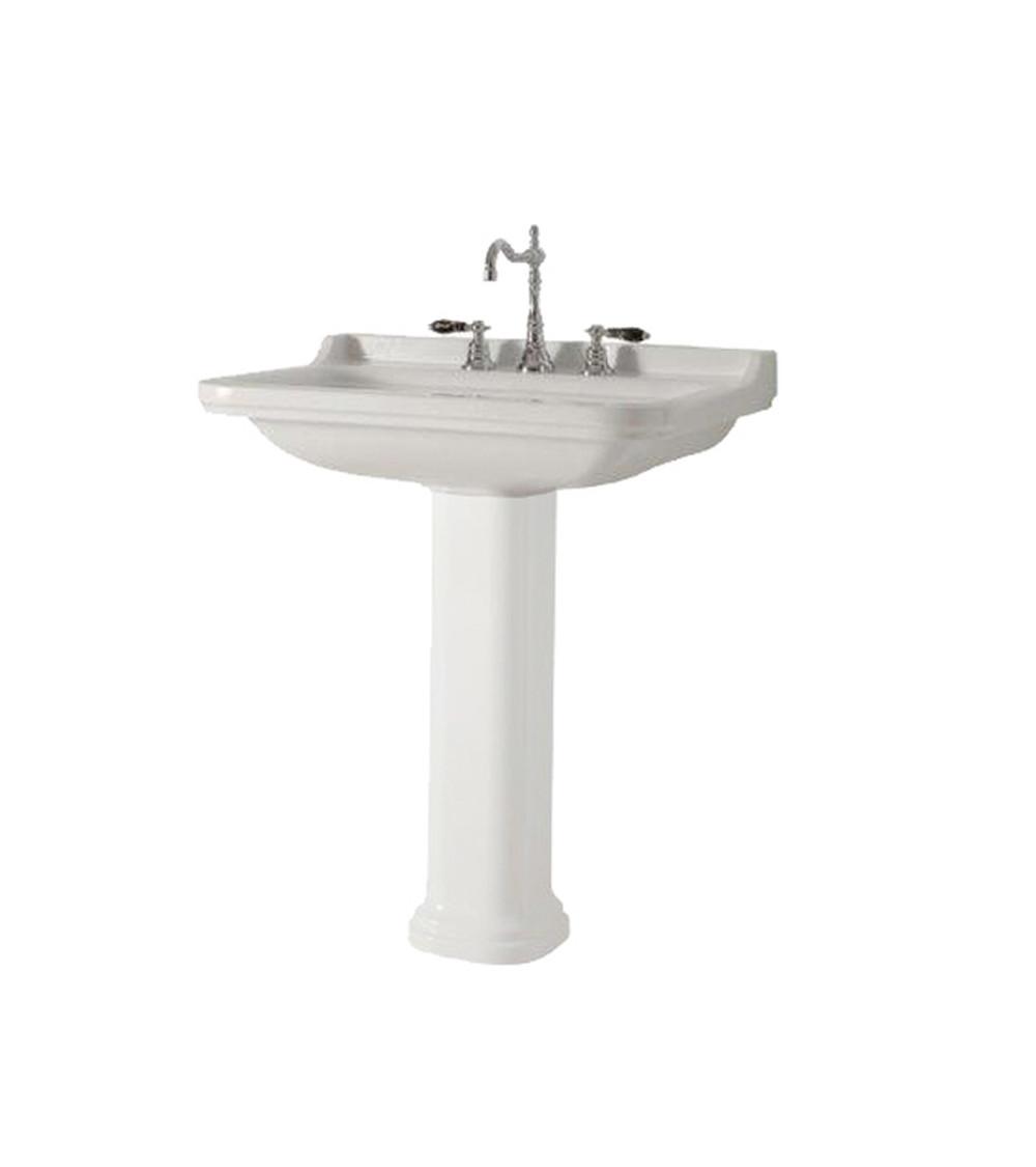 Lavabo céramique Waldorf Cristina Ondyna à suspendre ou sur colonne 80-55 cm