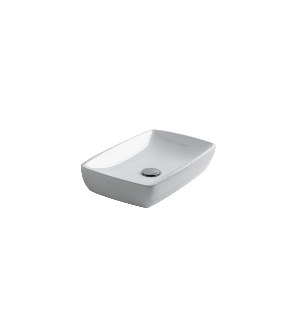 Lavabo céramique Cristina Ondyna 50 x 32 x 10 cm blanc brillant