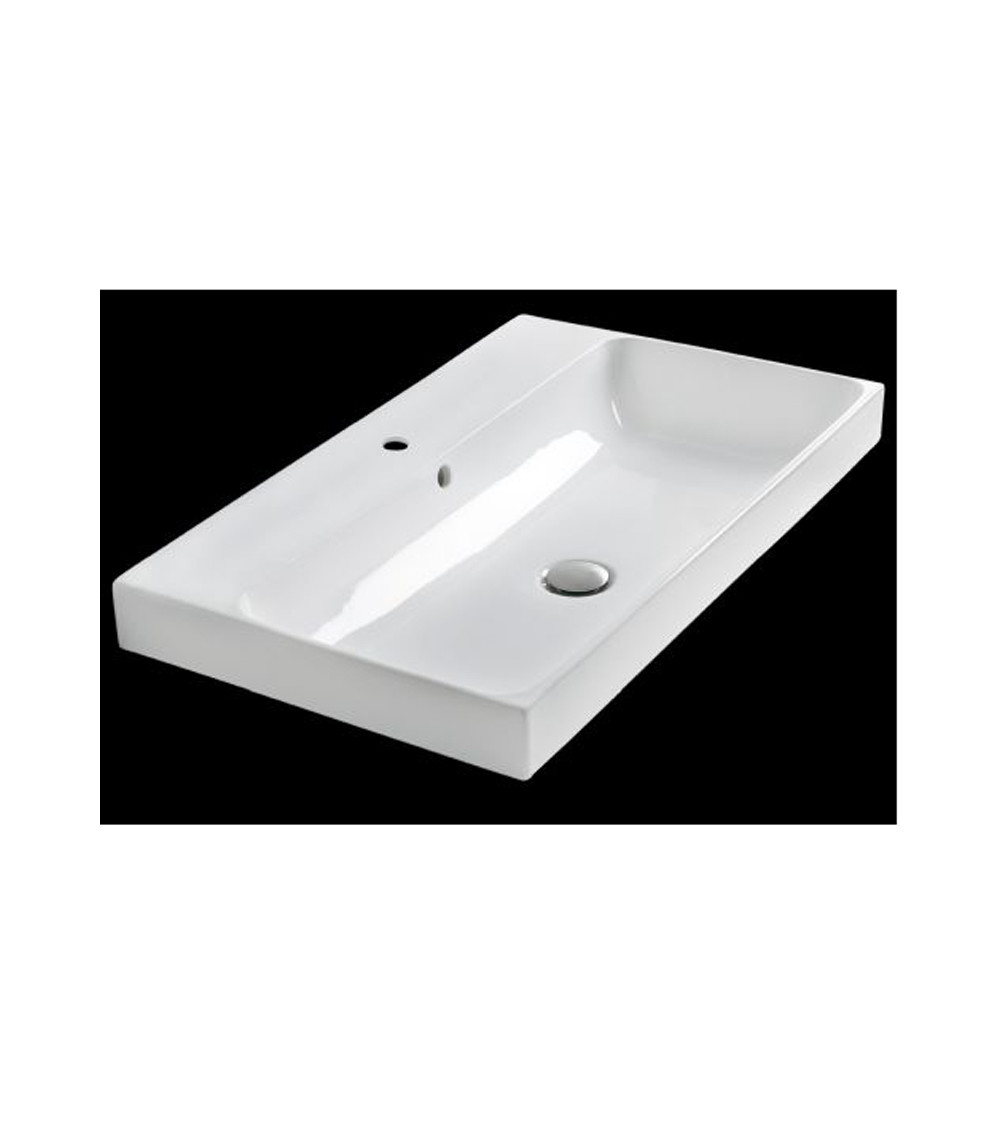 Lavabo céramique Normal Cristina Ondyna 60 x 45 x 10 cm blanc brillant