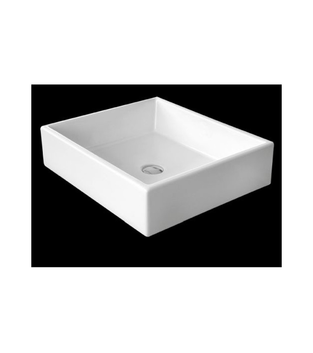 Lavabo céramique Tank Cristina Ondyna 40 x 41 x 14,5 cm blanc brillant