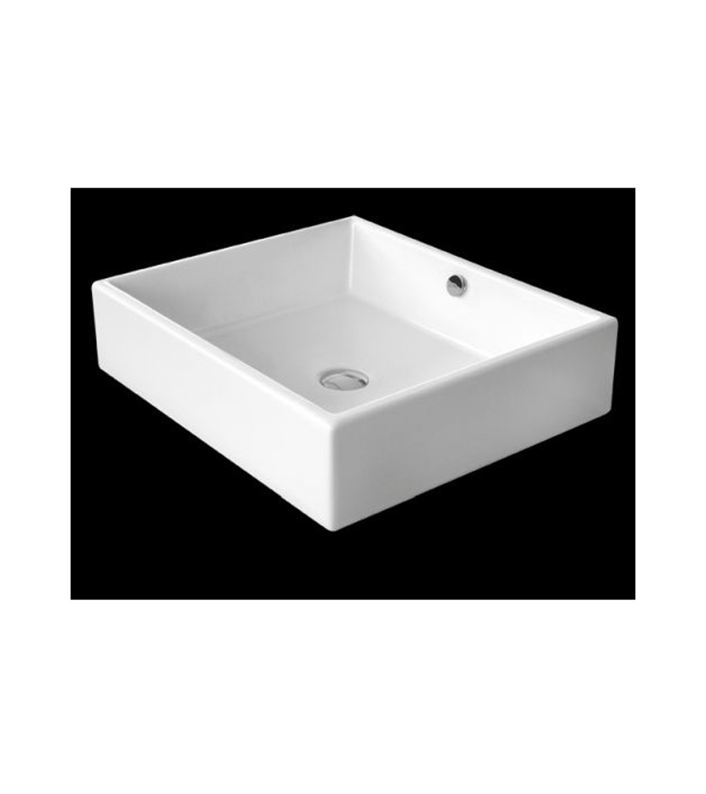 Lavabo céramique Tank Cristina Ondyna 60 x 52 x 15 cm blanc brillant