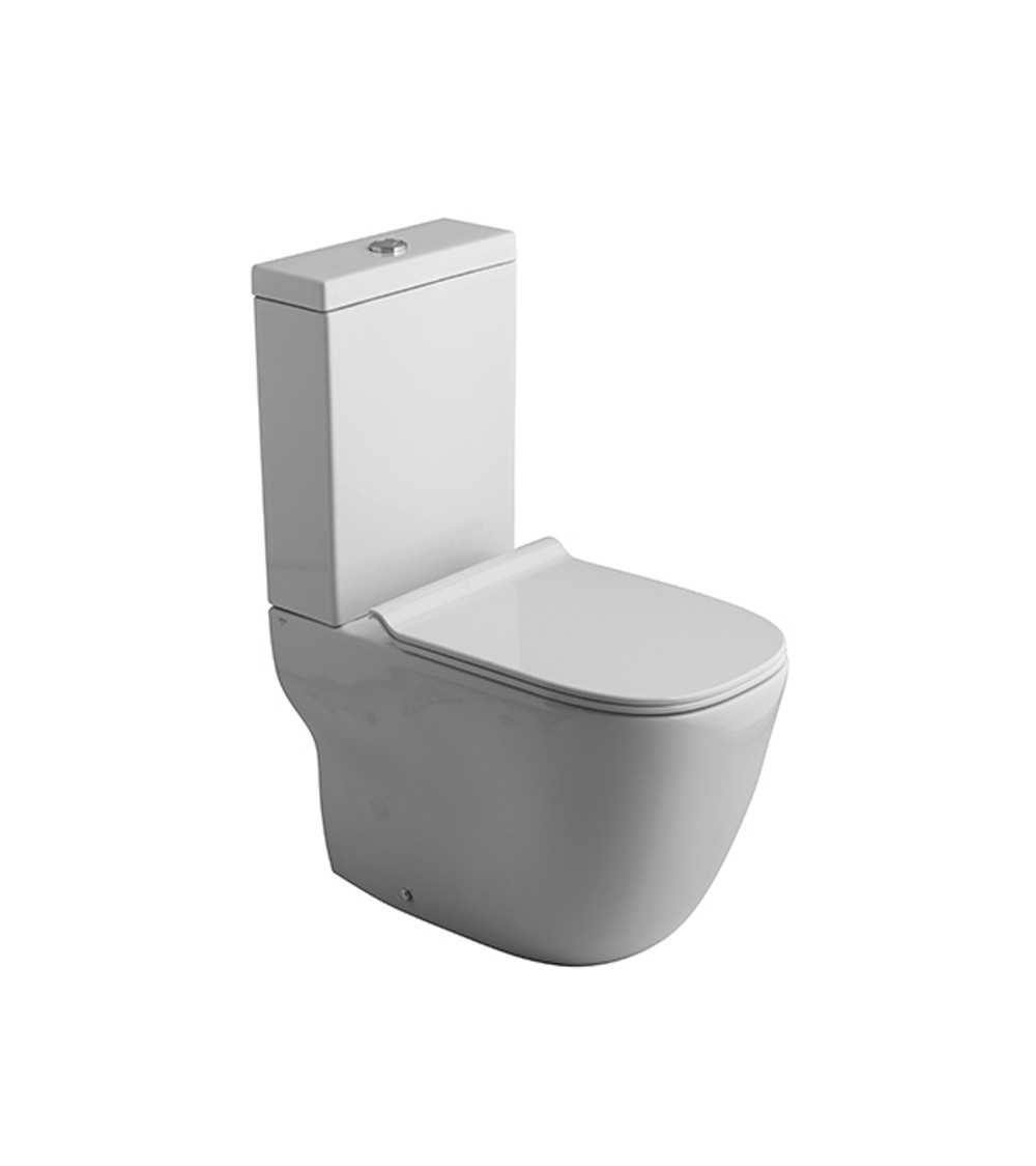 Bloc WC monobloc Wild Cristina Ondyna avec réservoir et abattant blanc