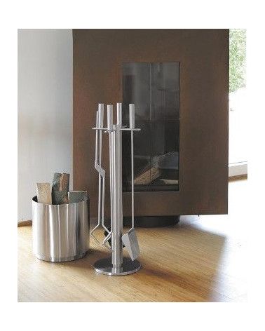 Serviteur de cheminée métal noir 3 accessoires | Pouf Design