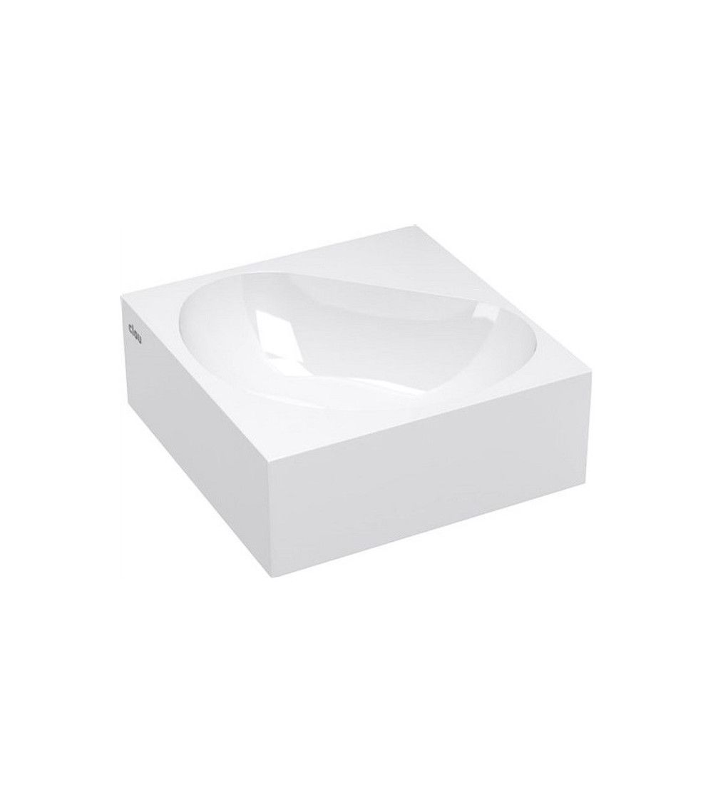 FLUSH 5 Lave-mains d'angle marbre minéral blanc 27cm