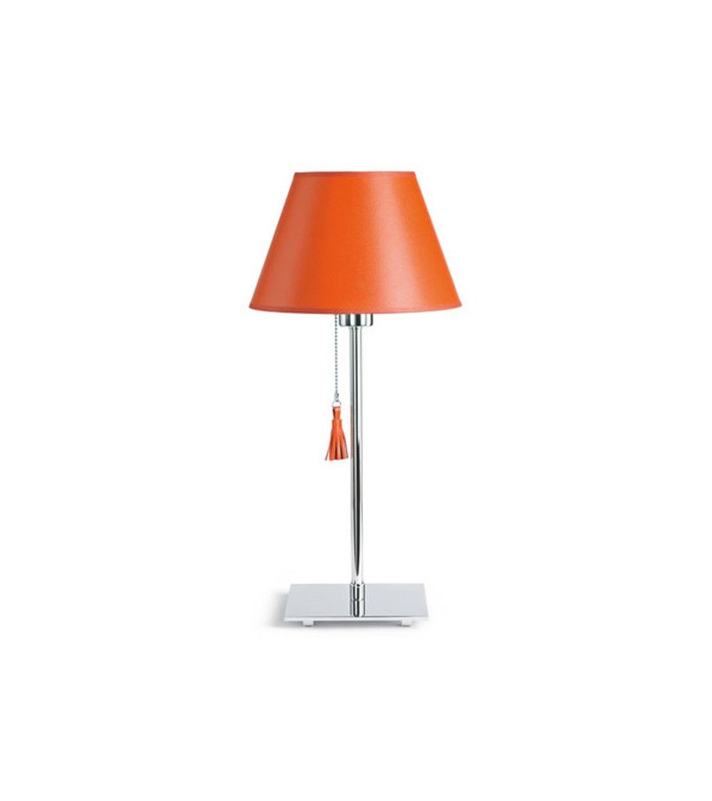 Lampe de table chrome & cuir taupe - ROOM 20