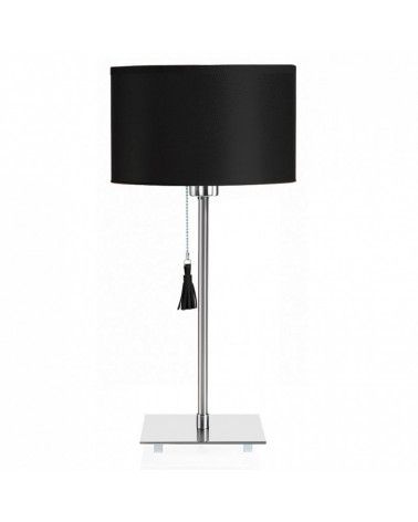Lampe de table chrome & cuir noir Room 25