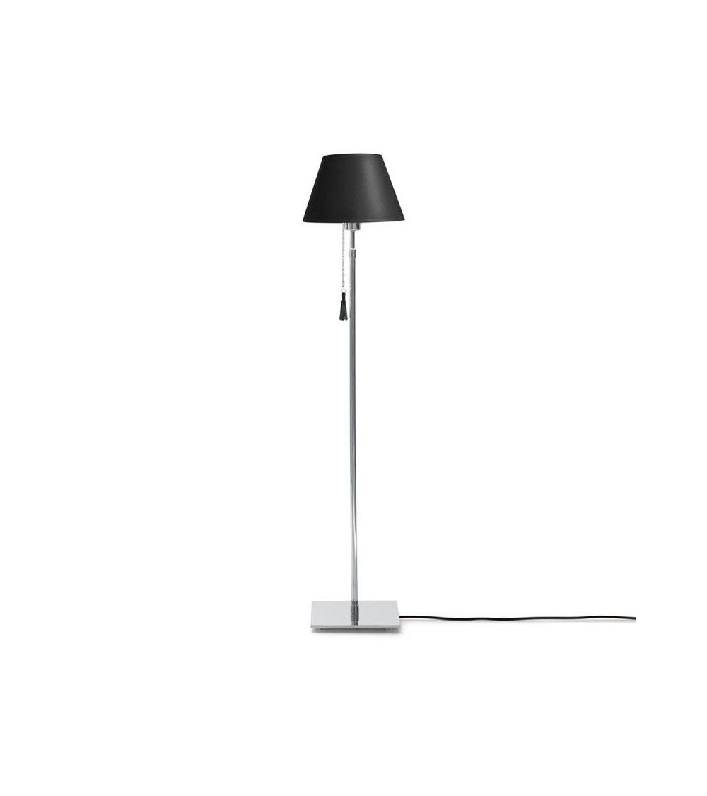 Lampadaire chrome & cuir noir Room 30